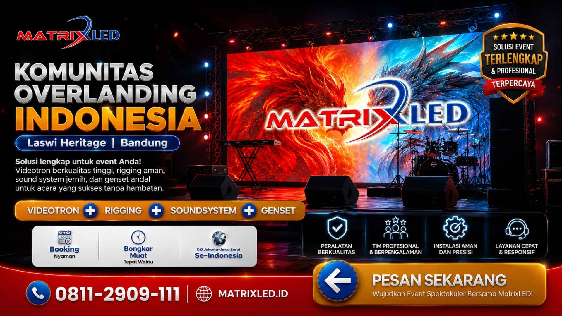 Videotron LED Display MatrixLED untuk promosi digital, event perusahaan, konser, pameran, dan branding bisnis modern.